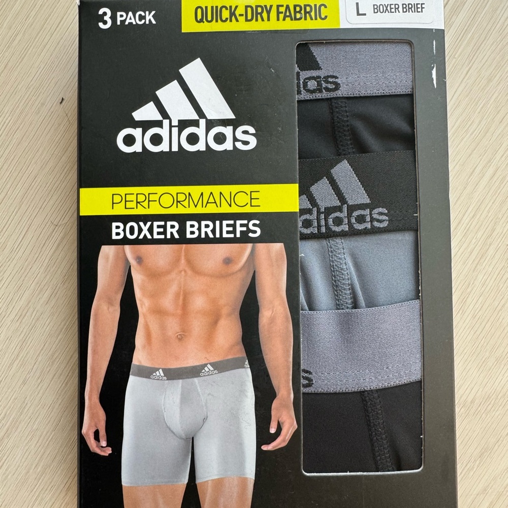 Adidas Performance Boxer Briefs - Black and Grey NWT large